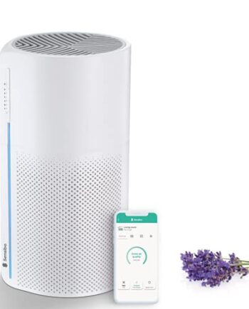 Sensibo Pure - Inteligentny oczyszczacz powietrza z funkcją Wi-Fi "Medical Grade" filtr węglowy True-HEPA. Usuwa kurz  zanieczyszczenia  ślady zwierząt i zapachy. Kompatybilny z iOS  Android  Alexa i Google