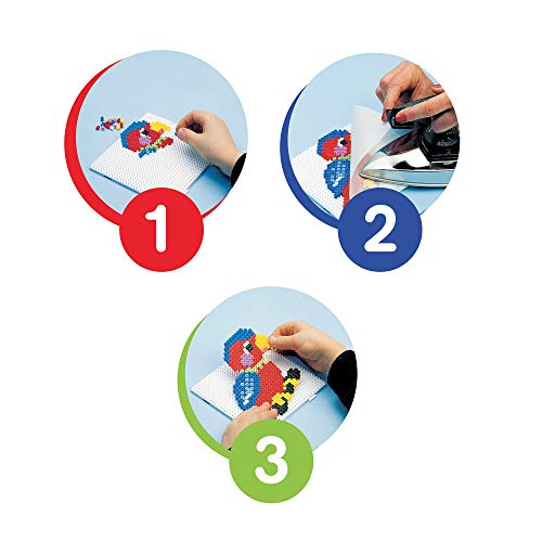 Hama Perlen 208-67 Bügelperlen im Eimer mit ca. 30.000 bunten Midi Bastelperlen mit Durchmesser 5 mm im Grundfarben Mix, kreativer Bastelspaß für Groß und Klein - obrazek 3