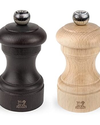 Peugeot Bistro Mühlen-Set Pfeffer/Salz, Klassische Mahlgradeinstellung, Höhe: 10 cm, Holz, Natur/Schwarz, 2/22594