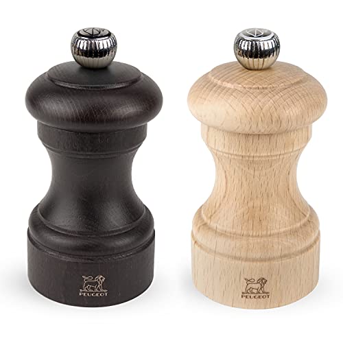 Peugeot Bistro Mühlen-Set Pfeffer/Salz, Klassische Mahlgradeinstellung, Höhe: 10 cm, Holz, Natur/Schwarz, 2/22594