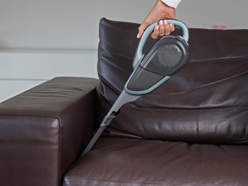 Black+Decker Lithium Dustbuster DVJ325J mit Cyclonic Action – 10,8V Akku Handstaubsauger mit ausziehbarer Fugendüse & Polsterbürste – Beutelloser, kabelloser Staubsauger – Lange Saugdüse – Hellblau - obrazek 5