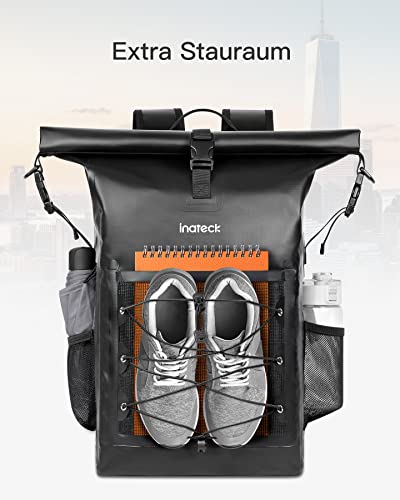 Inateck RollTop plecak na laptopa o przekątnej ekranu 15,6 cala, wodoszczelny, męski i damski, 23 l, plecak rowerowy, plecak szkolny, plecak na uniwersytet, rower, czas wolny, do uprawiania sportu, podróży, jazdy na rowerze, plecak dzienny - obrazek 5