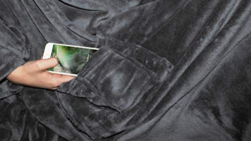 Brandsseller Puszysty koc do oglądania telewizji z rękawami, 150 x 180 - obrazek 7