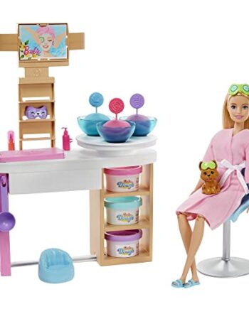 Barbie Salon Spa Maseczka na twarz Zestaw do zabawy z lalką Barbie blo