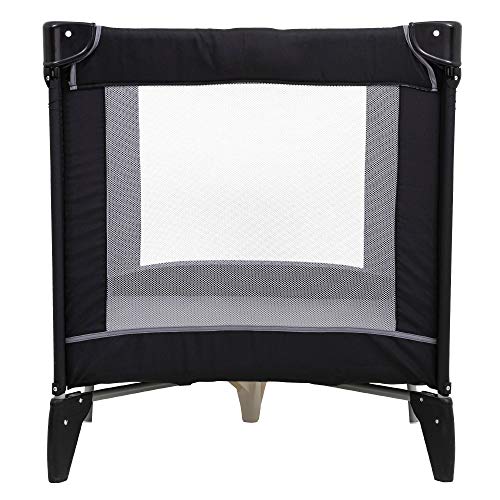 Graco Kompaktowe łóżeczko podróżne (około od narodzin do 3 lat) z podpisanym zapięciem na przycisk Graco, zawiera torbę do przenoszenia, czarne/szare - obrazek 3