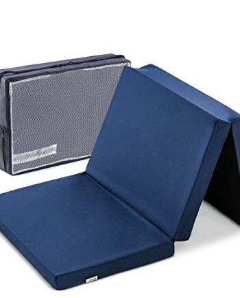 Hauck Reisebettmatratze Sleeper, 120x60 cm, 5 cm dick, Faltmatratze für Baby und Kinder Bett, Kompakt Klappbar, inklusive Tragetasche, Navy Blau