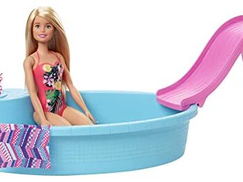 Barbie, Basen Ze Zjeżdżalnią + Lalka GHL91