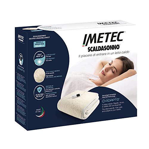 Imetec Adapto Wärmeunterbett, 150 x 80 cm, schnelle Erwärmung, konstante und individuelle Temperatur, 100 Prozent Wolle und Merinowolle, rutschfestes Gewebe, Steuerung mit 6 Temperaturen - obrazek 2