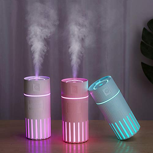 Kafei 2 w 1 Cool Mist nawilżacz powietrza do samochodu biura sypialni domu 2 tryby mgły 7 diod LED lampka nocna oczyszczacz powietrza różowy - obrazek 6