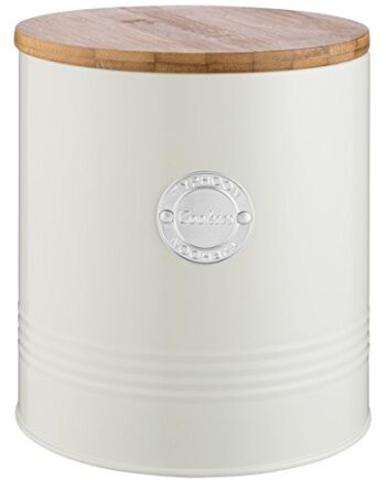 TYPHOON Living Collection, pastellcreme, 3,4 Liter Keksdose, Stahl, holz, Silikon, creme