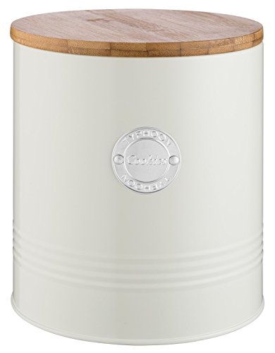 TYPHOON Living Collection, pastellcreme, 3,4 Liter Keksdose, Stahl, holz, Silikon, creme