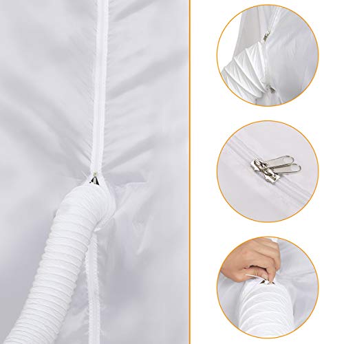 Sekey uszczelka drzwiowa do przenośnych klimatyzatorów 220 x 100 cm klimatyzatorów suszarek bębnowych suszarek z pompą ciepłą Hot Air stop z zamkiem błyskawicznym do mocowania na drzwiach balkonowych alternatywa dla uszczelniania okien - obrazek 7