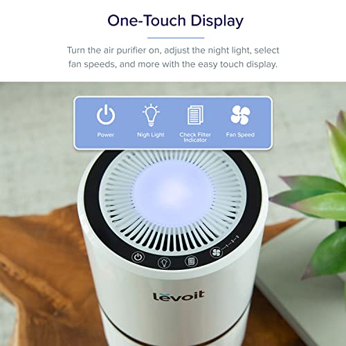 Levoit H13 True HEPA Fil Oczyszczacz Powietrza dla Alergików z Filtrem H13 HEPA i Filtrem z Węglem Aktywnym 28 W Biały/Czarny 21 59 cm x 21 59 cm x 36 83 cm - obrazek 4