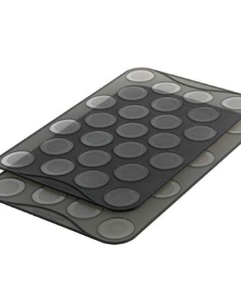 Mastard Macarones Backblech 2er Set - 25 Vertiefungen - ausfüllbarer Rand - geeignet für alle Backöfen - glatte Rückseite für Backen von Baiser, Brandteig, Plätzchen, Keksen, etc.