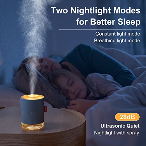 Vintoney nawilżacz powietrza do sypialni 500 ml USB ultradźwiękowy cichy przenośny do domu jogi biura 2 filtry - obrazek 6