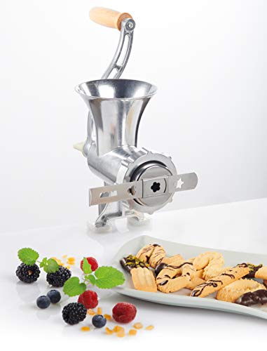 GSW 588423 Fleischwolf Aluminium Größe Nr. 8 mit Gebäckvorsatz und Stößel - obrazek 4