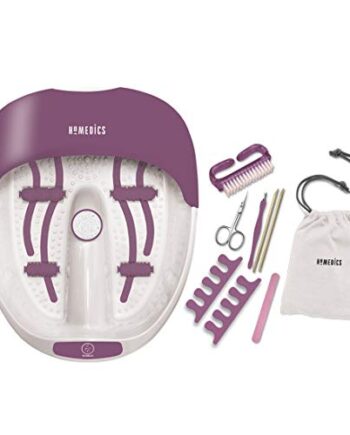 HoMedics Luxury Nail Care Fußspa & Nagelset – Fußsprudelbad, Sprudelmassage mit integrierten Pediküreaufsätzen, Massagerollen & Warmhaltefunktion, inkl. Nagelpflegeset