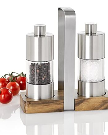 AdHoc ME01 Set Pfeffer- und Salzmühle MENAGE CLASSIC (ohne Gewürz), Edelstahl/Akazienholz/Acryl
