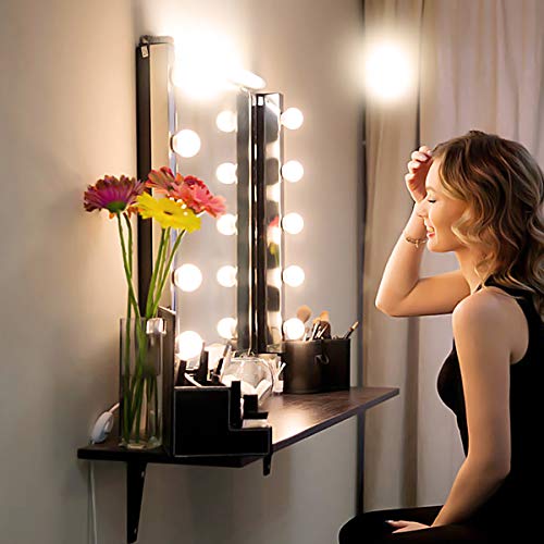 Led Spiegelleuchte, Hollywood Lichter Mit Schalter 3 Farbe Und 10 Dimmbar FüR Schminktisch Leuchte, Schminkleuchte, Spiegellampe FüR Kosmetikspiegel, Schminktisch/Badzimmer Spiegel ,7000 Kelvin - obrazek 2