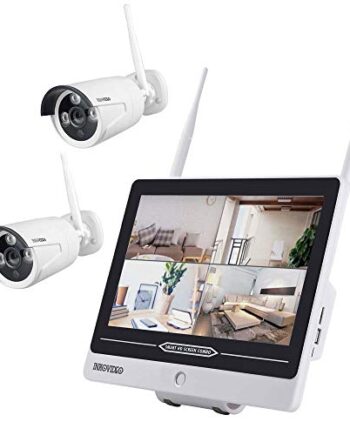 Full HD WLAN Überwachungsset mit integriertem 30,48 cm (12“ Zoll) Monitor und 2 Überwachungskameras