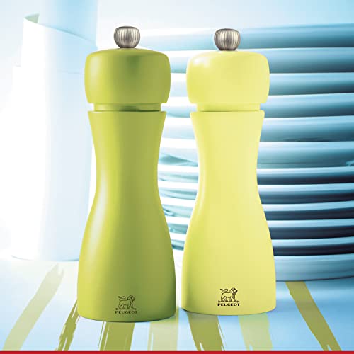 Peugeot 2/33262 Tahiti Frühling Pfeffer- und Salzmühle, Holz, apfelgrün/strohgelb, 5,5 x 5,5 x 15 cm - obrazek 2