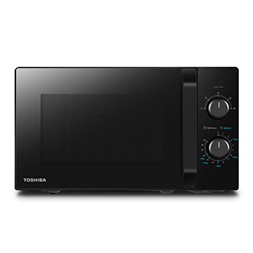 Toshiba MW2-MM20PF(BK) Mikrowelle/Solo-Mikrowelle / 20L / 800W / 5 Leistungsstufen mit praktischer Auftaufunktion/LED-Beleuchtung im Innenraum/Schwarz