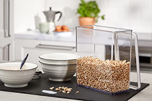 Rotho Loft rechteckige Vorratsdose 3,2l mit Deckel und Dichtung, Kunststoff (SAN) BPA-frei, transparent/weiss, 3,2l (20,0 x 10,0 x 21,4 cm) - obrazek 2