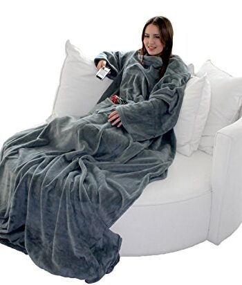Brandsseller Puszysty koc do oglądania telewizji z rękawami, 150 x 180
