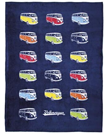 BRISA VW Collection - miękki koc polarowy Volkswagen z motywem T1 Bull