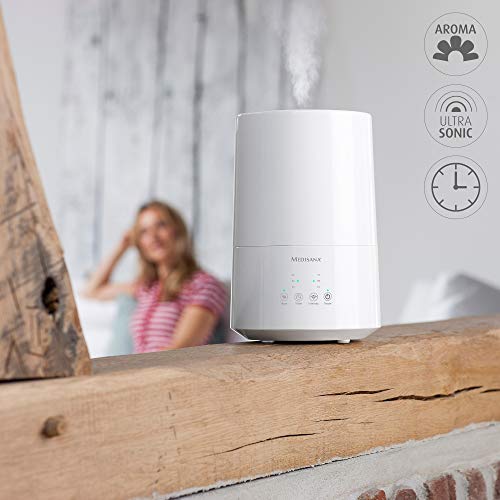 medisana AH 661 Nawilżacz powietrza ultradźwiękowy oczyszczacz powietrza do sypialni i salonu nebulizator z przegródką na aromaty i funkcją ogrzewania przeciw suchemu powietrzu 3 5 litra - obrazek 5