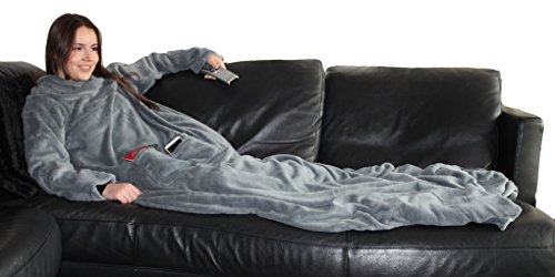 Brandsseller Puszysty koc do oglądania telewizji z rękawami, 150 x 180 - obrazek 9