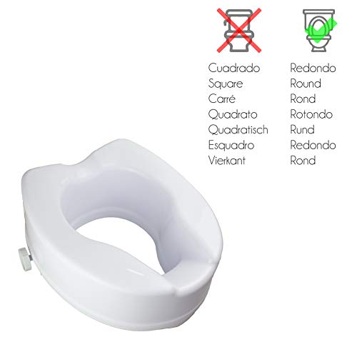 Mobiclinic, Podwyższenie deski sedesowej, Tytanowa, Europejska marka, Podwyższenie deski sedesowej, Nakładka na deskę sedesową dla seniorów, Bardzo stabilna, 14 cm, Biała - obrazek 2