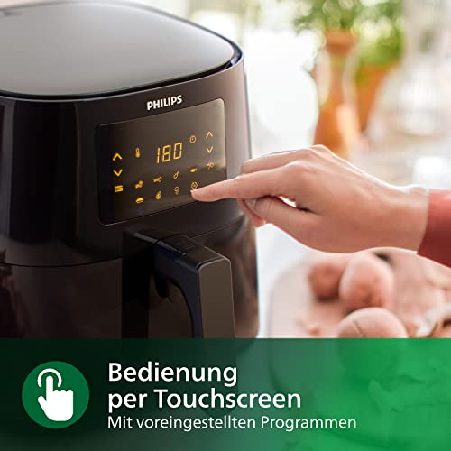 Philips Essential Airfryer XL - 6.2L, Fritteuse ohne Öl, Rapid Air Heißlufttechnologie, Touchscreen, NutriU App mit Rezepten (HD9270/90) - obrazek 4