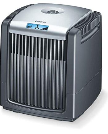 Beurer LW 230 Oczyszczacz powietrza i nawilżacz powietrza w jednym urządzeniu do pomieszczeń do ok. 40 m² wypłukuje z powietrza kurz domowy pyłki sierść zwierząt i zapachy czarny