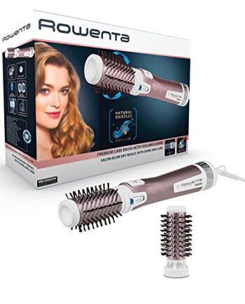 Rowenta Warmluftbürste CF9540 Brush Activ Premium Care | Mit Naturborsten | Kaschmir-Keratin-Beschichtung | 2 Bürstaufsätze inklusive, Weiß
