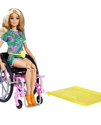 Mattel - Barbie Wheelchair Doll and Accessory, Long Blonde Hair