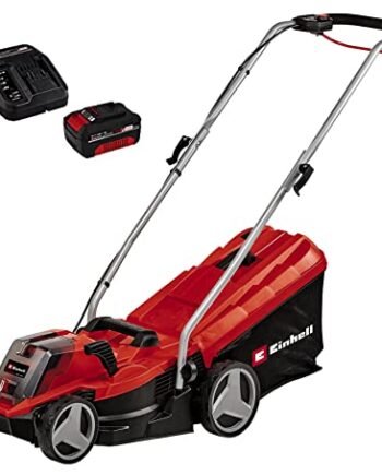 Einhell Akku-Rasenmäher GE-CM 18/33 Li Kit Power X-Change (18 V, 33 cm Schnittbreite, bis 200 m², Brushless, 30L Fangkorb, 25-65 mm Schnitthöhe, inkl. 4,0 Ah Akku + Ladegerät)