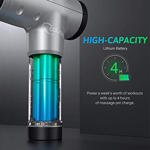 Rybozen Massagepistole, Masajeador de Tejido Profundo Recargable Inalámbrico,Tragbares Massagegerät Elektrische Deep Tissue Massage Gun (Silber) - obrazek 4