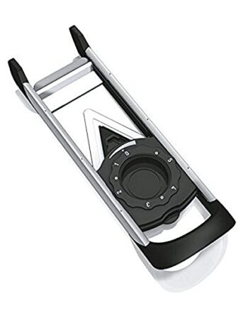 GEFU 55700 Gourmet-Hobel VIOLINO - Gemüse-Reibe aus Edelstahl und Kunststoff - Gemüsehobel mit drei Schneideflächen, Silber / Schwarz, 43 x 13 x 8,1cm