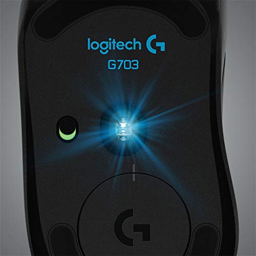 Logitech G703 LIGHTSPEED kabellose Gaming-Maus mit HERO 25K DPI Sensor, Wireless Verbindung, LIGHTSYNC RGB, POWERPLAY-kompatibel, geringes Gewicht von 95g, PC/Mac - Schwarz - obrazek 7