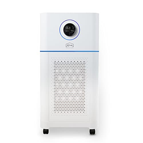 djive PURE 800 profesjonalny oczyszczacz powietrza i nawilżacz powietrza CADR 427 m³/h usuwa 99 995% z filtrem HEPA 14 UV-C filtr z węglem aktywnym i jonizatorem do 100 m² z aplikacją i Alexa bardzo cichy