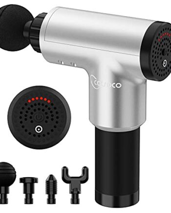 Rybozen Massagepistole, Masajeador de Tejido Profundo Recargable Inalámbrico,Tragbares Massagegerät Elektrische Deep Tissue Massage Gun (Silber)