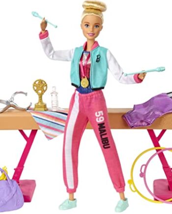 Barbie Gimnastyczka Lalka z Akcesoriami, Wielokolorowy, Od 3 Lat, GJM72