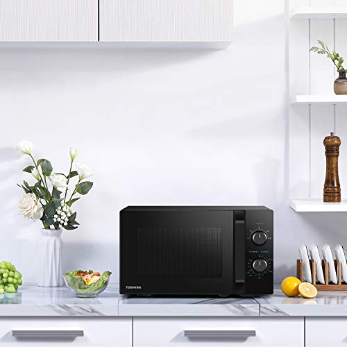 Toshiba MW2-MM20PF(BK) Mikrowelle/Solo-Mikrowelle / 20L / 800W / 5 Leistungsstufen mit praktischer Auftaufunktion/LED-Beleuchtung im Innenraum/Schwarz - obrazek 7