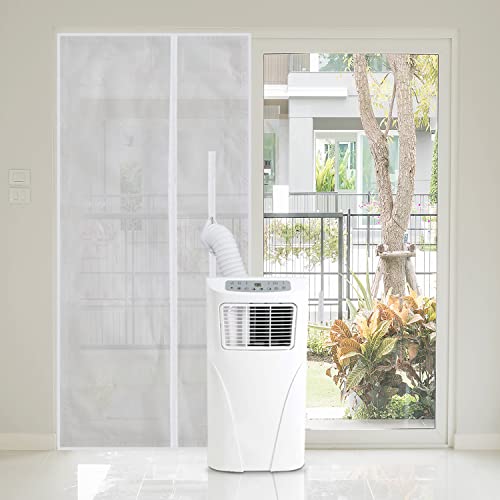 Sekey uszczelka drzwiowa do przenośnych klimatyzatorów 220 x 100 cm klimatyzatorów suszarek bębnowych suszarek z pompą ciepłą Hot Air stop z zamkiem błyskawicznym do mocowania na drzwiach balkonowych alternatywa dla uszczelniania okien