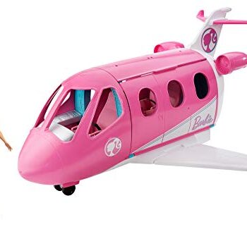 Barbie Dreamhouse Wymarzony Samolot z Lalką Pilotem Lalka z Akcesoriami, Wielokolorowy, Od 3 Lat, GJB33