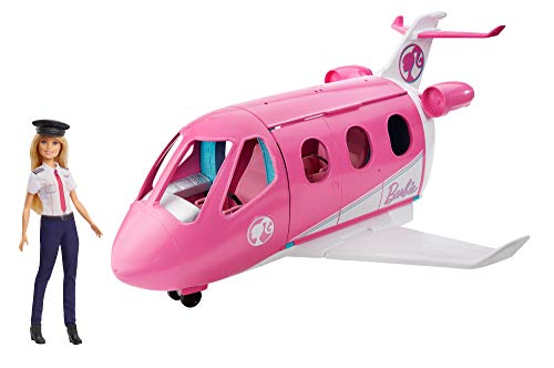 Barbie Dreamhouse Wymarzony Samolot z Lalką Pilotem Lalka z Akcesoriami, Wielokolorowy, Od 3 Lat, GJB33