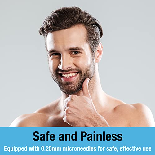 Dermaroller pour la croissance de la barbe et des cheveux de Tilcare – Derma roller stérile en titane de 0,25 mm pour les hommes - Outil à micro-aiguilles pour les follicules dormants - obrazek 3