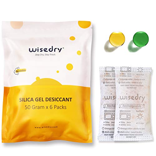 wisedry Odnawialne saszetki z żelem krzemionkowym 50 g (6 opakowań), p