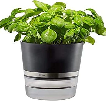 GEFU 18920 Kräutertopf BOTANICO mit Selbstbewässerungssystem - Übertopf für wochenlang frische Kräuter